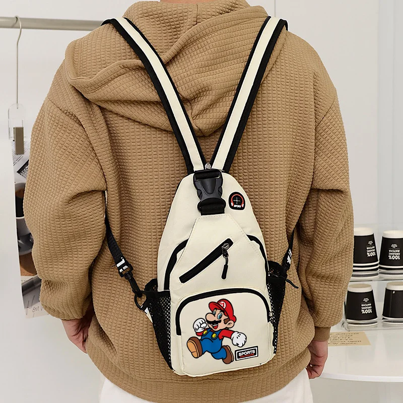 Super marios bros sacos de ombro legal dos desenhos animados anime pacotes ao ar livre casual bolso peito moda cinto bolsa viagem esportes saco presentes
