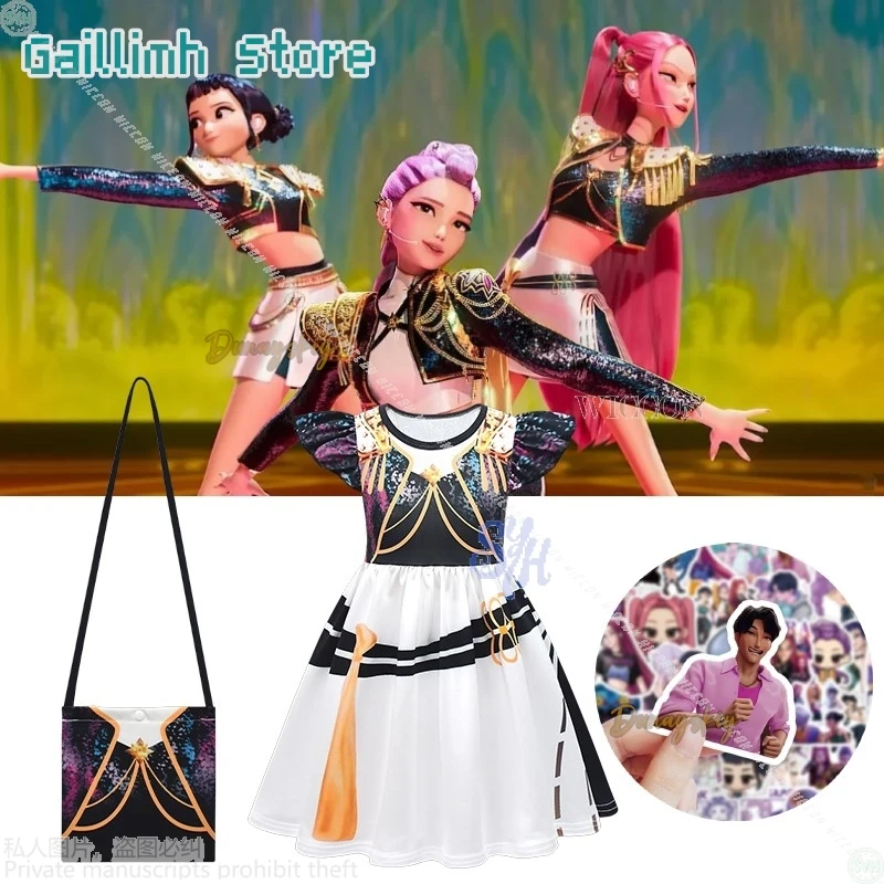 

HUNTRIX Rumi Mira Zoey Golden Idol сценическая форма Kawaii 3D принт Kpop Demon косплей аниме детская форма сумка Хэллоуин Рождество