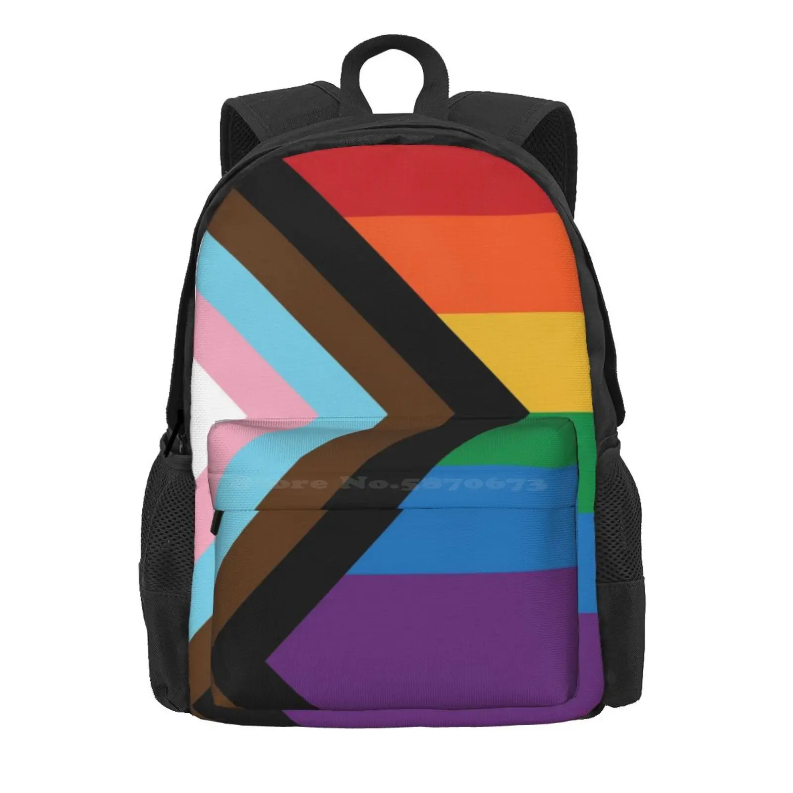 Progress Pride Flag Lgbtq+ Bipoc Inclusive Queer Gay Pride Flag Hot Sale Schoolbag Backpack Fashion Bags Rainbow Flag Gay Pride