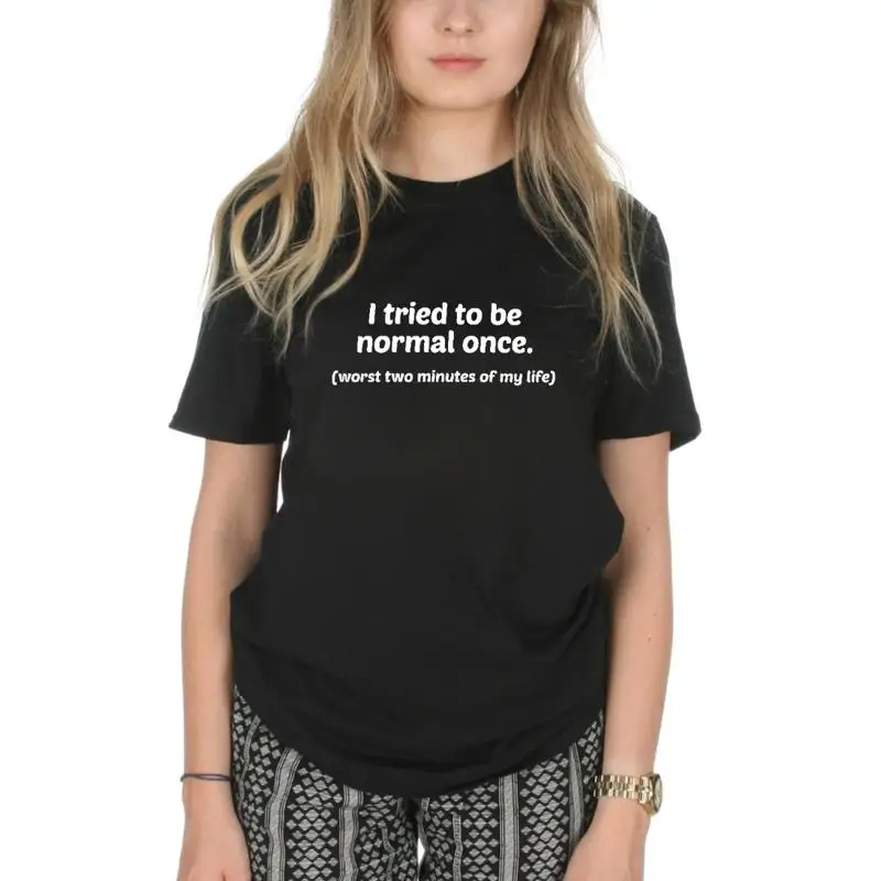 Tengo ser una vez normal camiseta Top eslogan Grunge Tumblr moda está aburrida