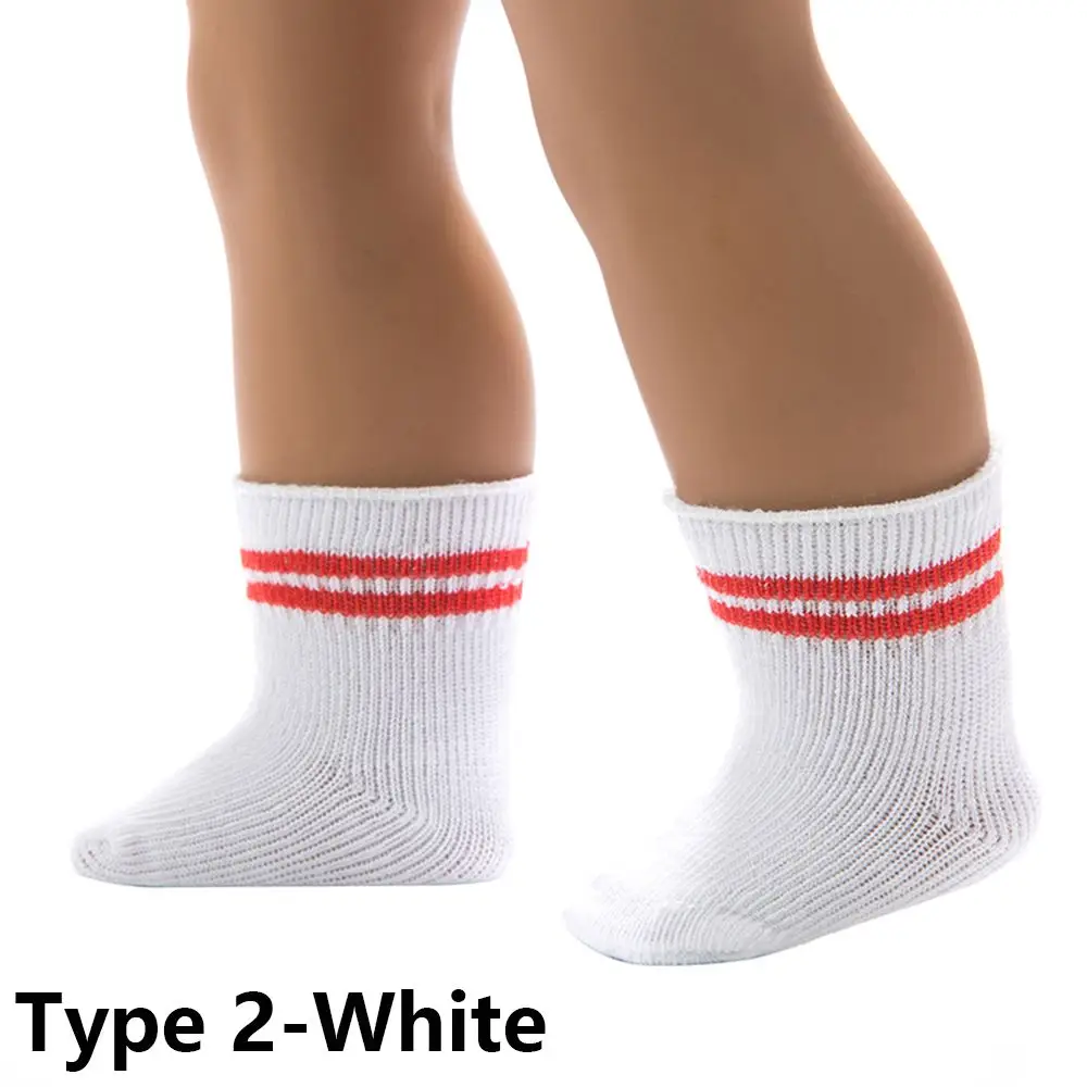 

1 Pair Girls Birthday Gift Clothes Dollhouse Accessories Wear Mini Socks Fit 18 Inch/43cm Sports Stocking