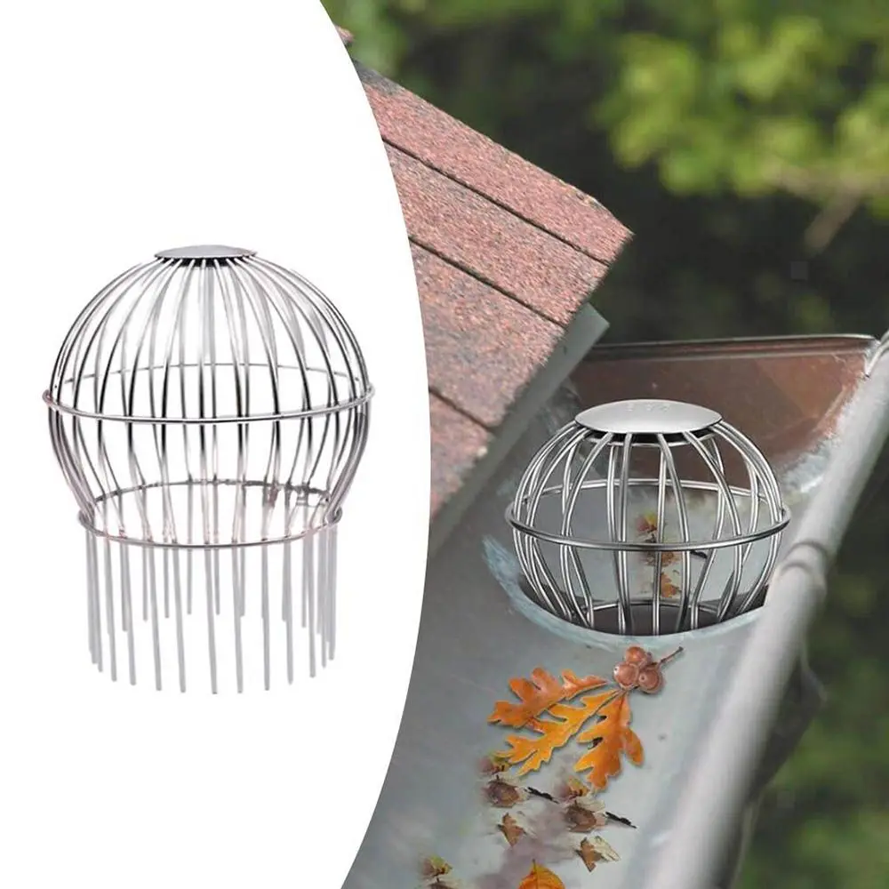 Down Pipe Gutter Balloon Guard Filter Strainer Gutter Protection Downspout Filter Filter to Prevent Leaf 304 Stainless Steel