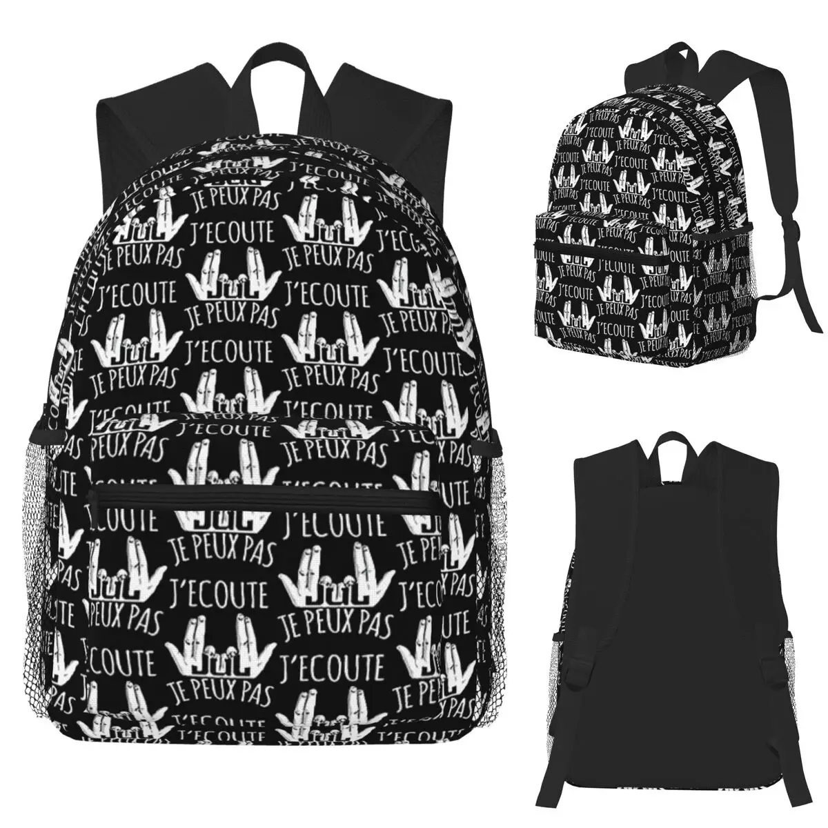 

I Can't, I'm Listening To JUL Student Backpack School Bag Hiking Travel Daypack for Boys Girls Bookbag Shoulder Bags