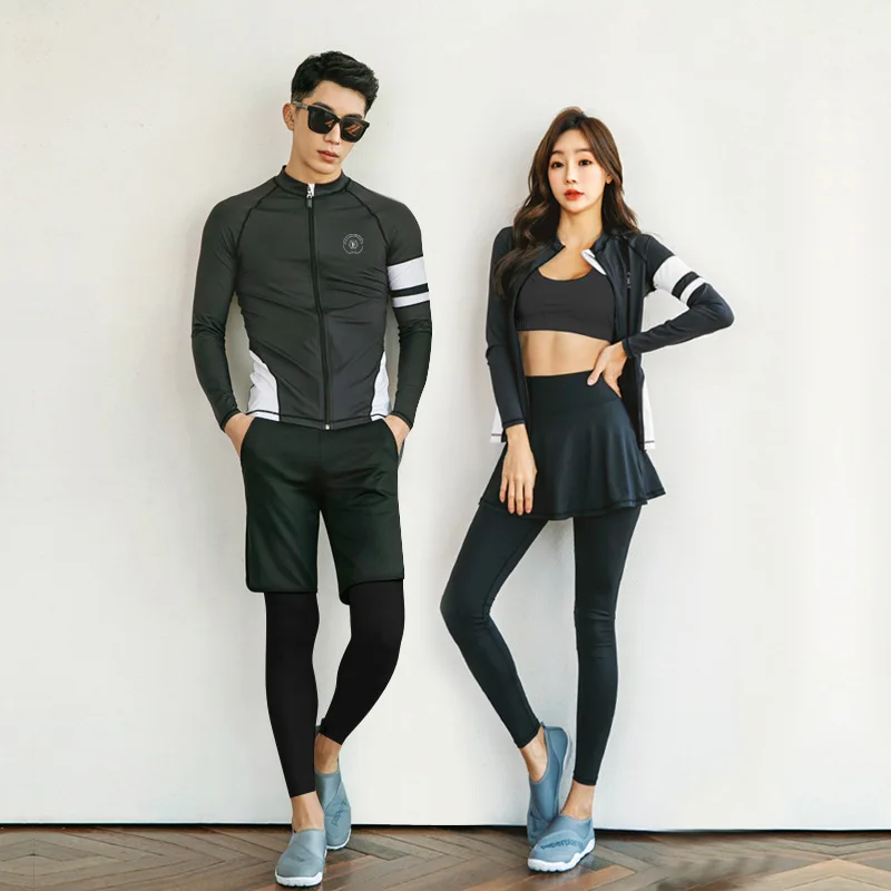 

Rash Guard Wetsuit Separate Long Sleeve Pants Suit Beach Sports Sunscreen Couple Suit Women Swimsuit Wetsuits for Men Swimwear