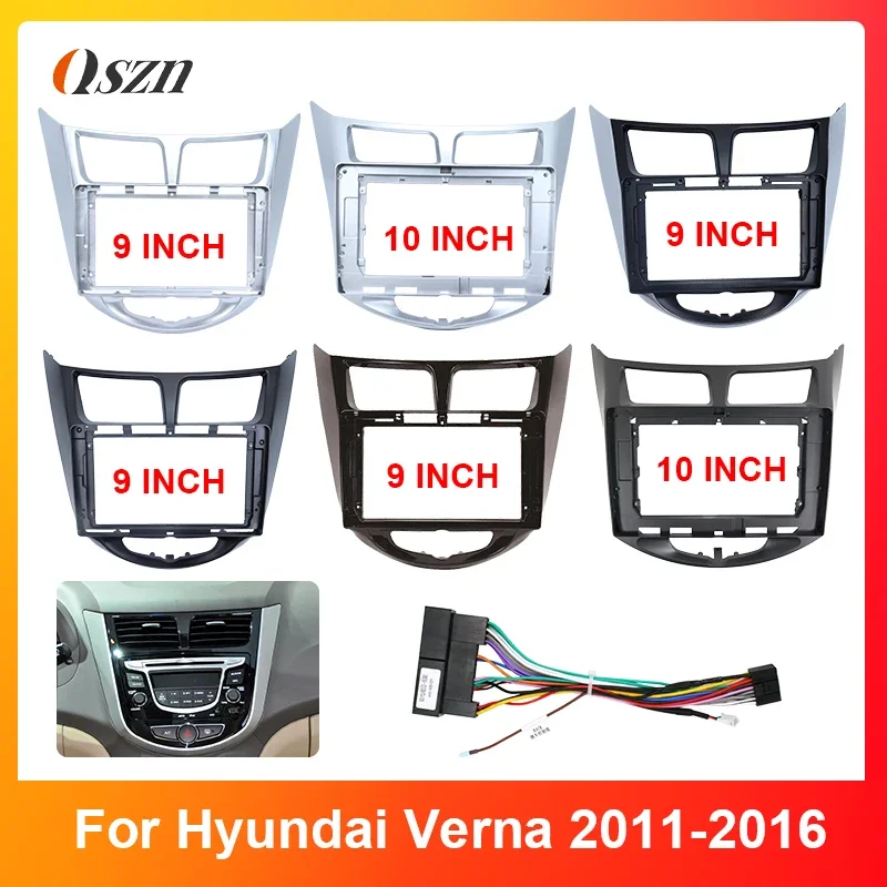 Fascia de Radio de coche de 9 "para HYUNDAI I-25/Accent/Solaris/Verna Dodge Attitude, reproductor de Audio y vídeo, Kit de montaje de marco de Panel de tablero de instalación