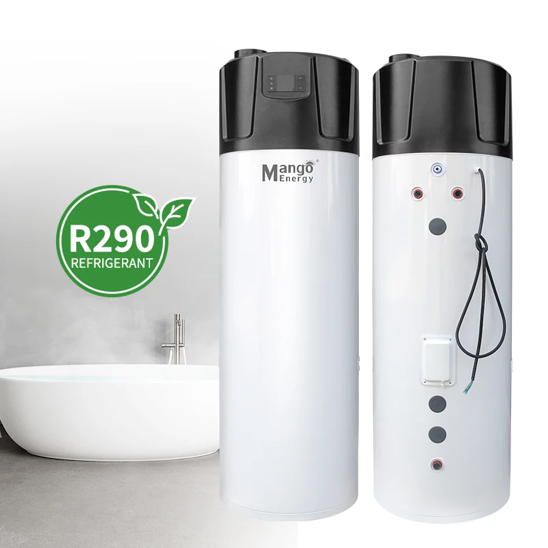 250L R290 Calentador de agua eléctrico Agua caliente doméstica COP4.5 Bomba de calor todo en uno