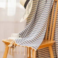 YEUZLICOTTON Hot Sale luxury Striped Tassel 100% cotton sauna spa bath towel For Home 100*180CM Travel Turkish Large beach towel 6