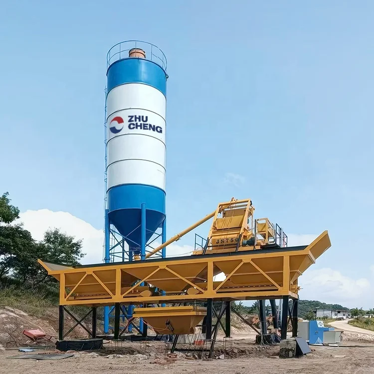 مصنع خلط الخرسانة الصغير الجاهز HZS35 35 م 3 / ساعة عالي الأداء مع خلاط الخرسانة JS750 نظام التحكم الآلي الكامل