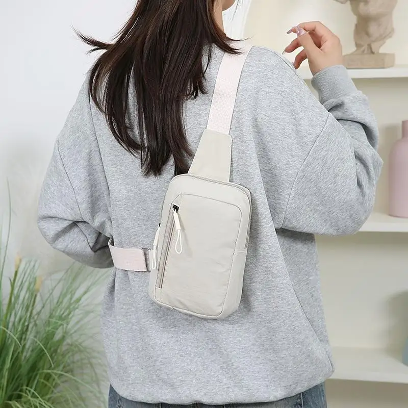 Chest Bag Nylon Crossbody Bags With Functional Compartments Casual Shoulder Bags Suitable For Short Trips And Shopping