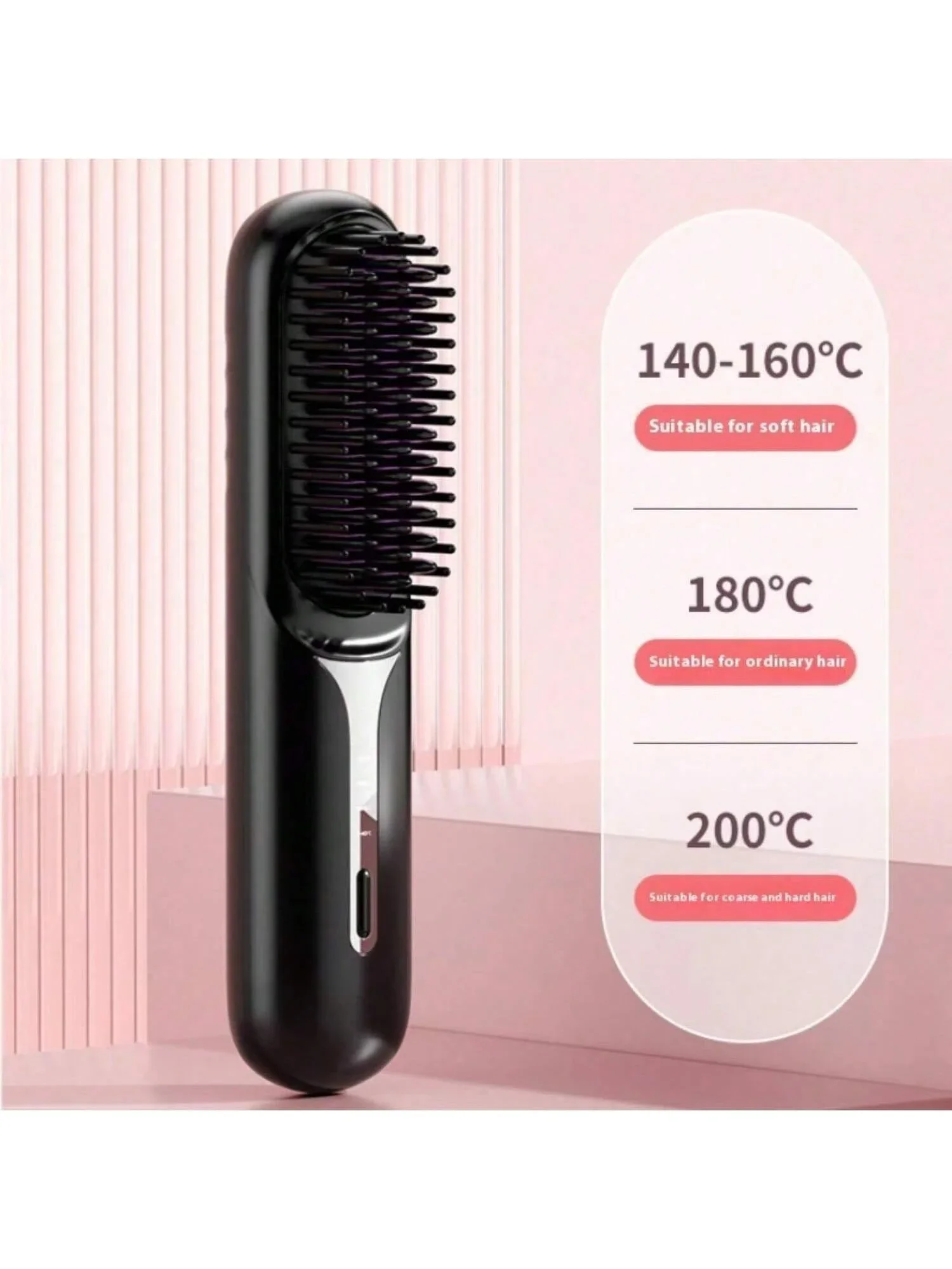 Nouvelle brosse à lisser les cheveux à chargement sans fil, peigne à cheveux lisse à ions négatifs Portable à la mode et de haute qualité