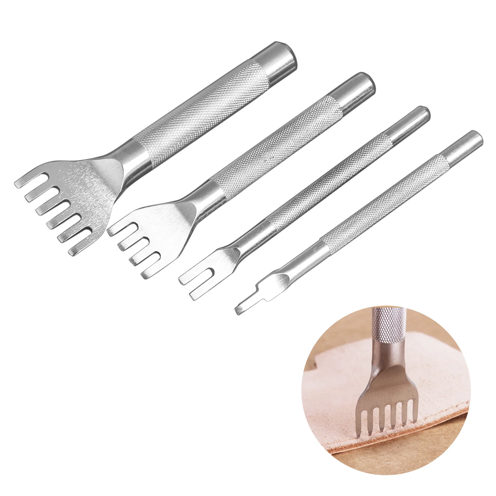 

3/4/5mm Leather Hole Punch 1+2+4+6 Prong DIY Stitch Leather Craft Tool Set