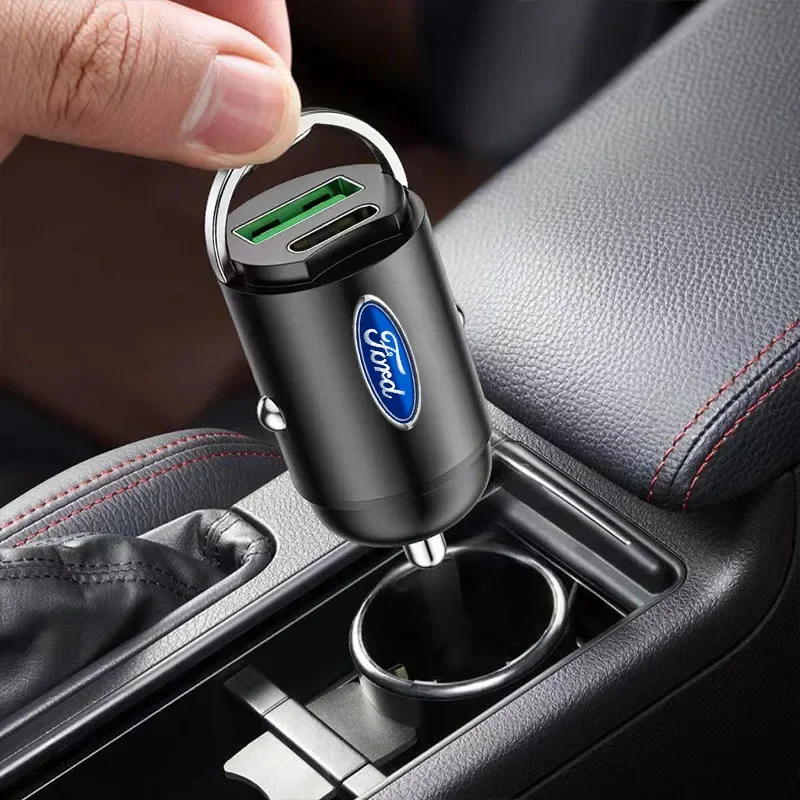 شاحن سيارة سريع USB من النوع C منافذ محول الطاقة ملحقات لفورد رابتور فييستا فوكس 2 3 4 مونديو Ecosport موستانج فيوجن #6