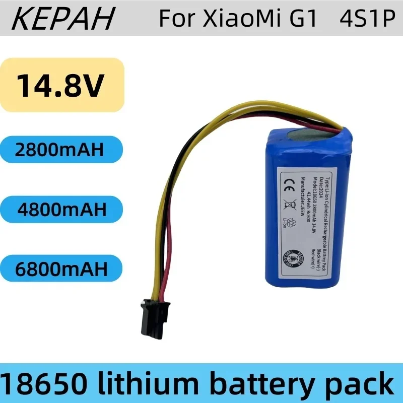 18650 akumulator 14.4V 6800mAh akumulator litowo-jonowy, nadaje się do Xiaomi G1 Mi Essential MJSTG1 robot odkurzacz, pack 4s1p