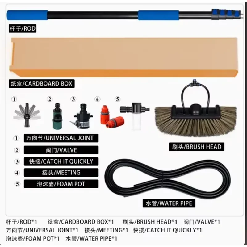 Solar Panel Cleaning Water Fed Brush Radial Style for Window Cleaner Imitation pig hair (No Pole)