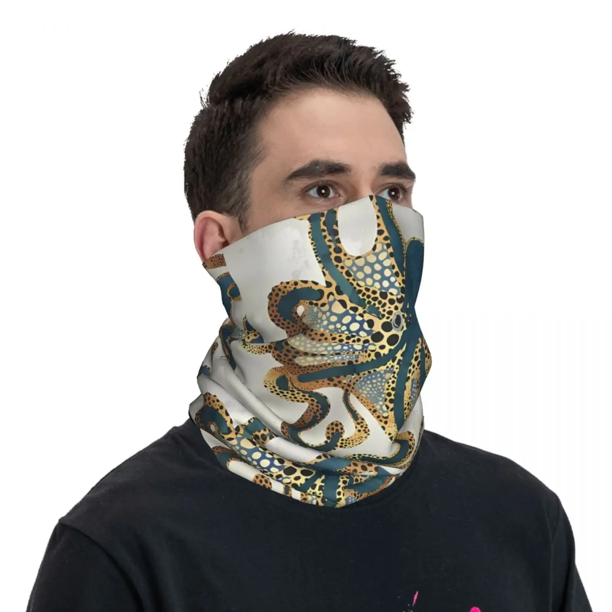 Meeres bewohner Quallen Tintenfisch Wal Schal Halstuch Hals Gesichts maske Polyester