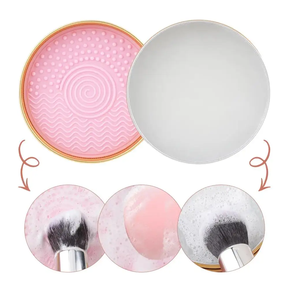 Detergente per pennelli per trucco in silicone, tampone per sapone, strumento per la pulizia del lavaggio, pennelli per sopracciglia cosmetici X4E3
