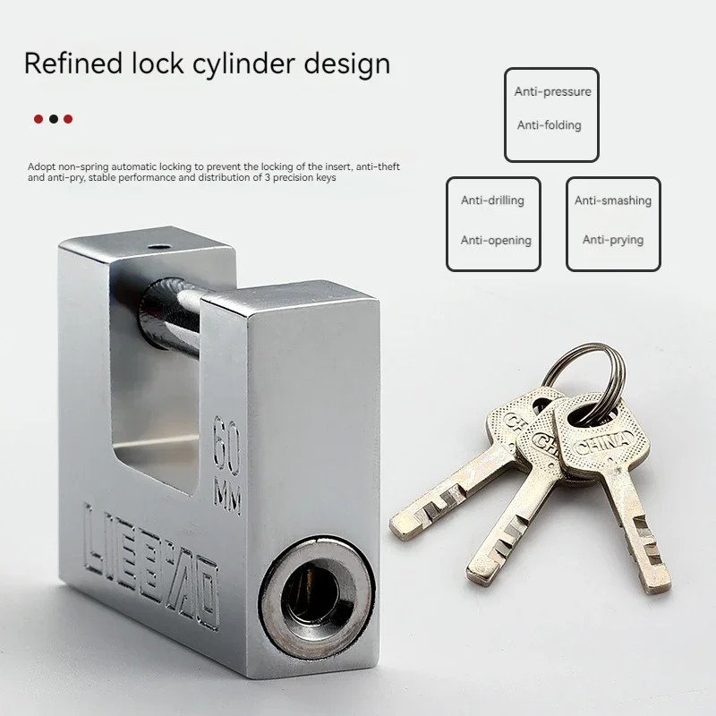 Stainless Steel Padlock Security Safety Lock Antique Horizontal Opening Anti-ancient Horizontally Open Rectangular Blade Padlock