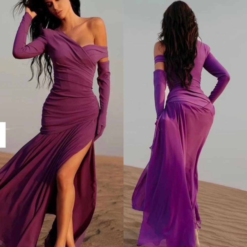 

Exquisite Fashion Asymmetrical One-Shoulder A-line Formal Ocassion Gown Satin vestidos para mujer elegantes bonitos