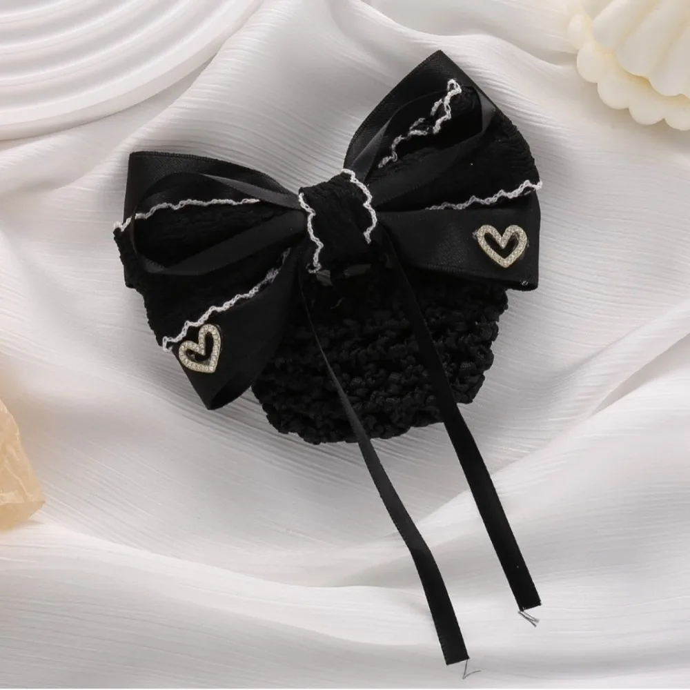 

Elegant Net Bun Hair Cover Loose Mesh Fine Mesh Bun Snood Hair Clip Crochet Black Color Nurses Spring Clip Hotel Work