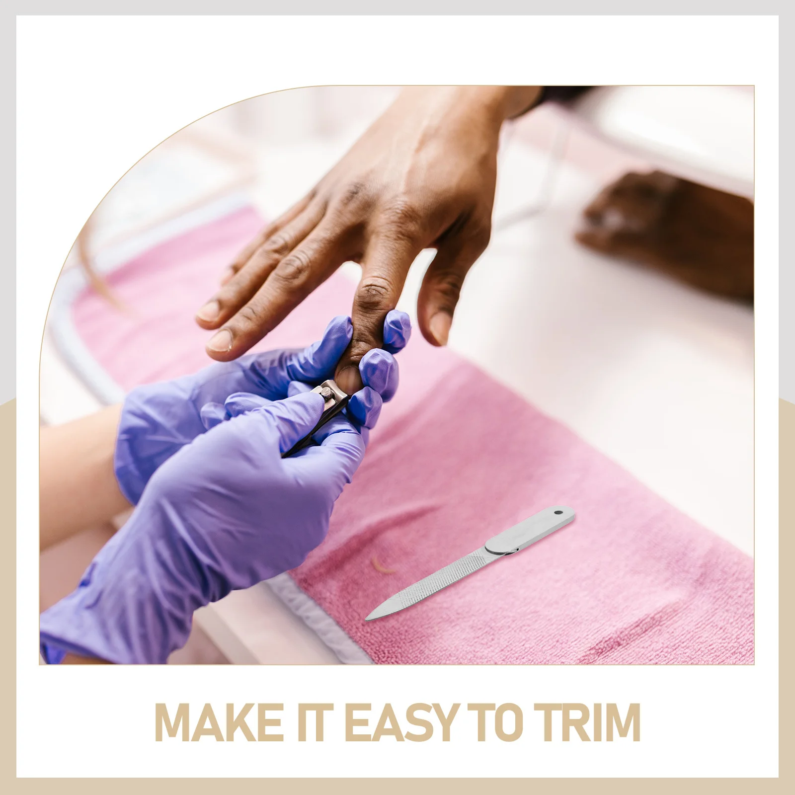 Lime à ongles Double face en acier inoxydable, outil de manucure et de pédicure, tampon de coupe d'ongles portables de voyage, 5 pièces