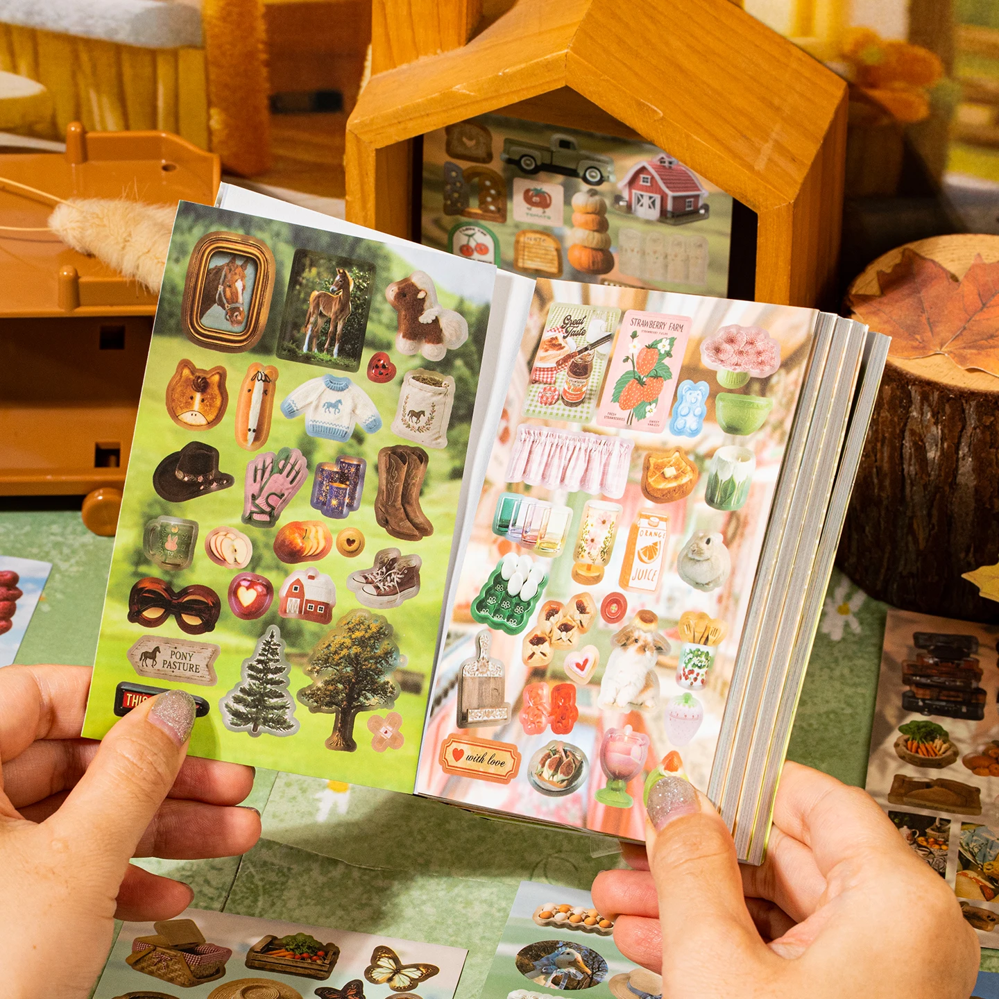 Collectible Vintage Photos - Pastoral Collection Sticker Book, Vintage Trinket