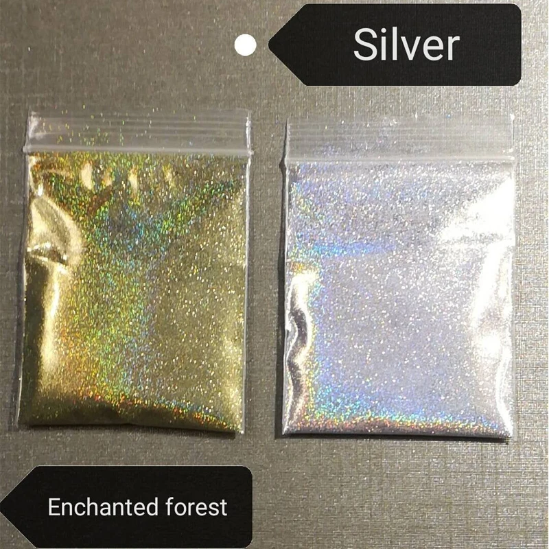 1Pack 5g Super Fine 0.2mm Laser Nail Glitter Powder Holographic Mirror Powder Laser Dust Nail Art Chrome Pigment Glitter FD072