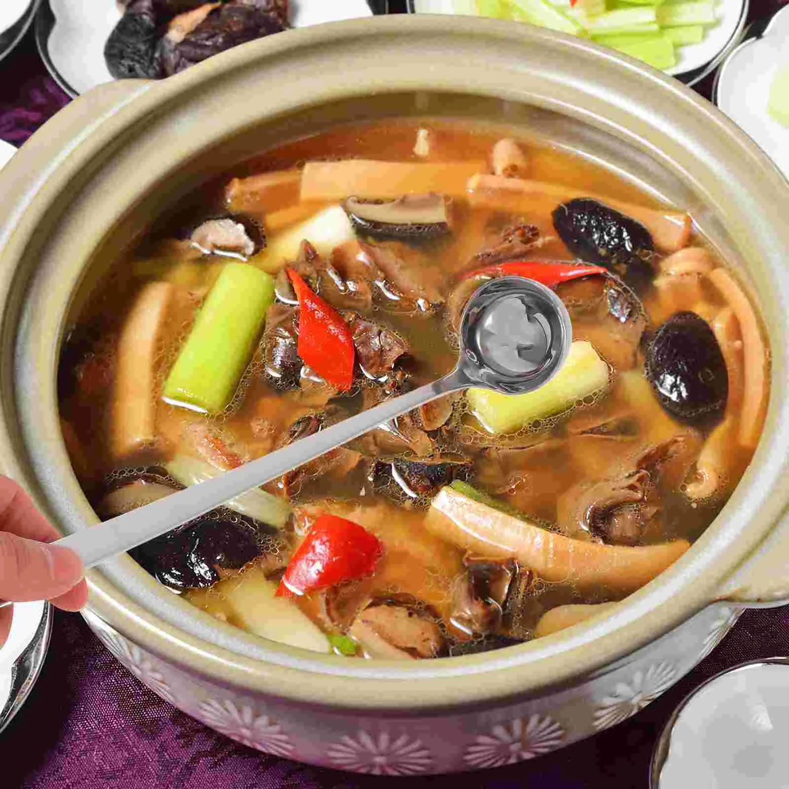 Stainless Steel Mixing Spoon Water Scoop Ladle Practical Wok Soup Spoons Kitchen Utensils Large Serving Spoon