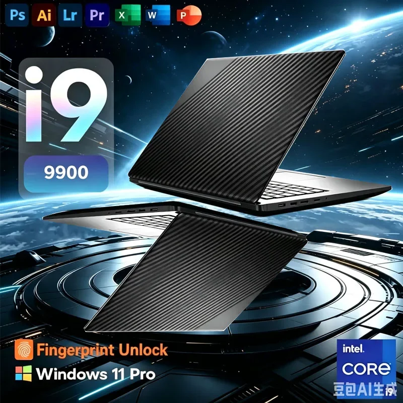 2026 15.6 Ultra Slim Laptop Intel Core I9-9900 16GB RAM 1/2TB SSD Windows 11 Fingerprint Unlock Office Game Backlight Laptop