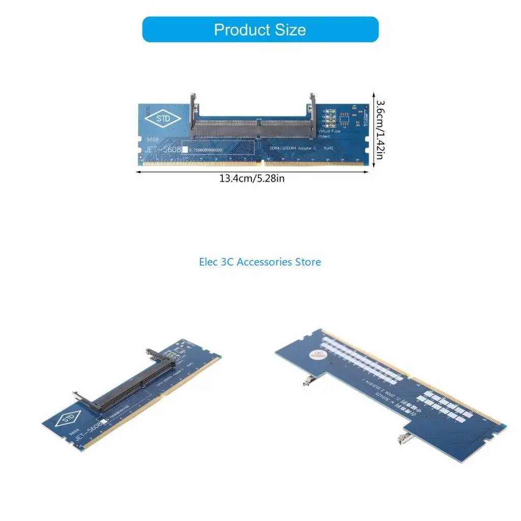 Y51A Laptop DDR4 Memory to Desktop Adapter Card Memory Tester SO DIMM to DDR4 Converter
