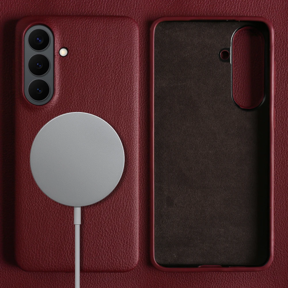 Magnetic Leather Back Cover For Samsung Galaxy A55 A17 A56 A36 A26 A16 A35 A07 4G A06 A53 A33 A73 A34 A54 Phone Case For Magsafe