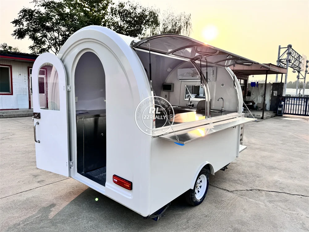 Remolque de comida personalizado, cocina móvil, carrito de helados totalmente equipado, tienda de aperitivos y Pizza, camión de comida rápida, carrito móvil para perritos calientes