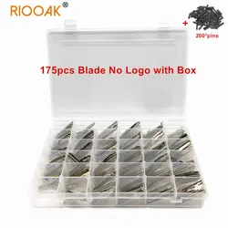 175pcs Car key Blank Flip Folding Remote KD VVDI Key Blade Key Embryo for JMD VVDI KEYDIY KD Remote with 200pcs Pins