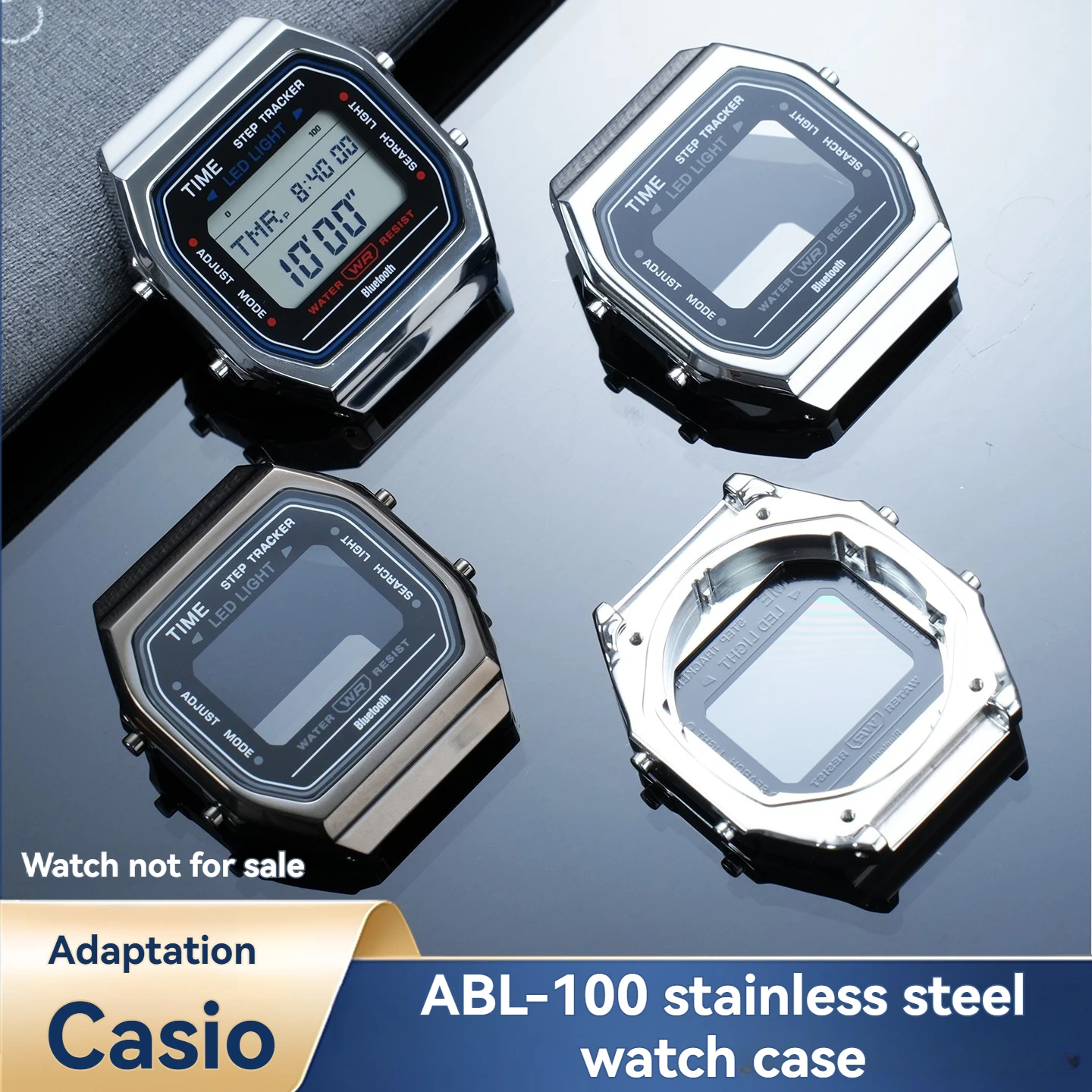 Stainless Steel Watch Case Mod Kit For Casio ABL-100WE/WEG Upgrade Metal Bezel Personalized Watch Modification Accessories