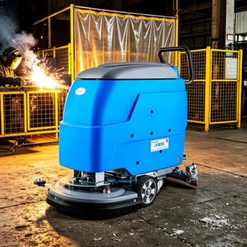 

Industrial Grade Walk-Behind Battery Floor Scrubber with 500W Brush Motor for Floor Washing Cleaning in Supermarkets, Schools