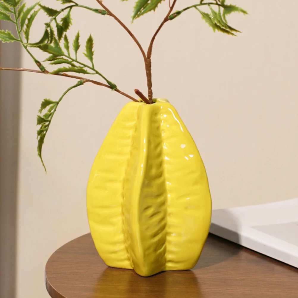 

Starfruit Shape Ceramic Flower Vase Nordic Style Table Decor Living Room Bookshelf Centerpiece Modern Home Decor