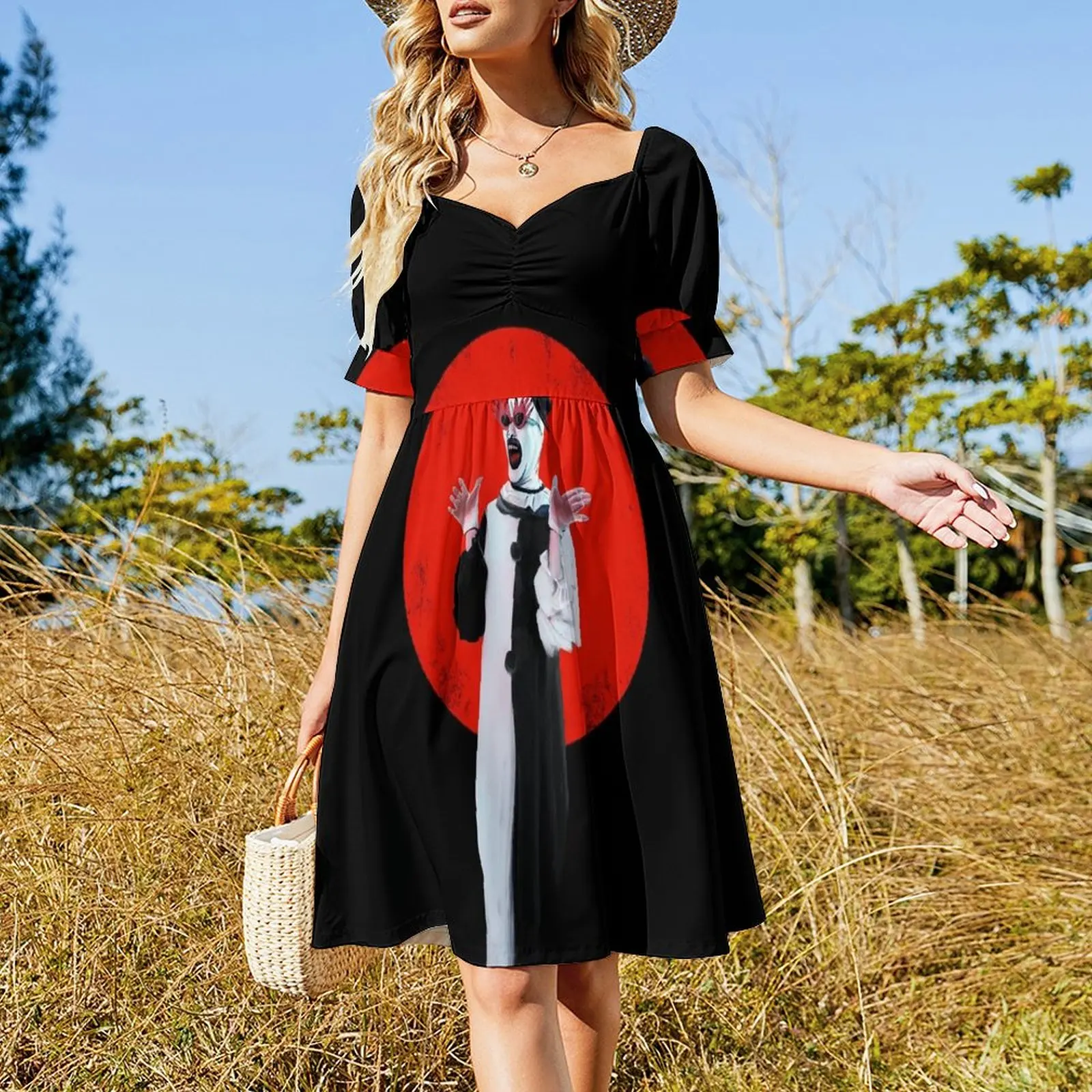 Art the Clown the creepy happy for u Short Sleeved Dress women's clothing trend 2025 Elegant gown Dress