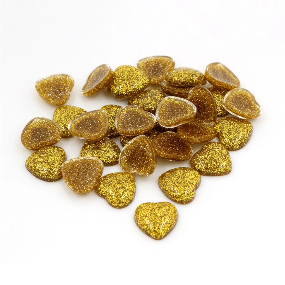 40pcs Heart Style Flat Back Resin Cabochons for DIY Accessories