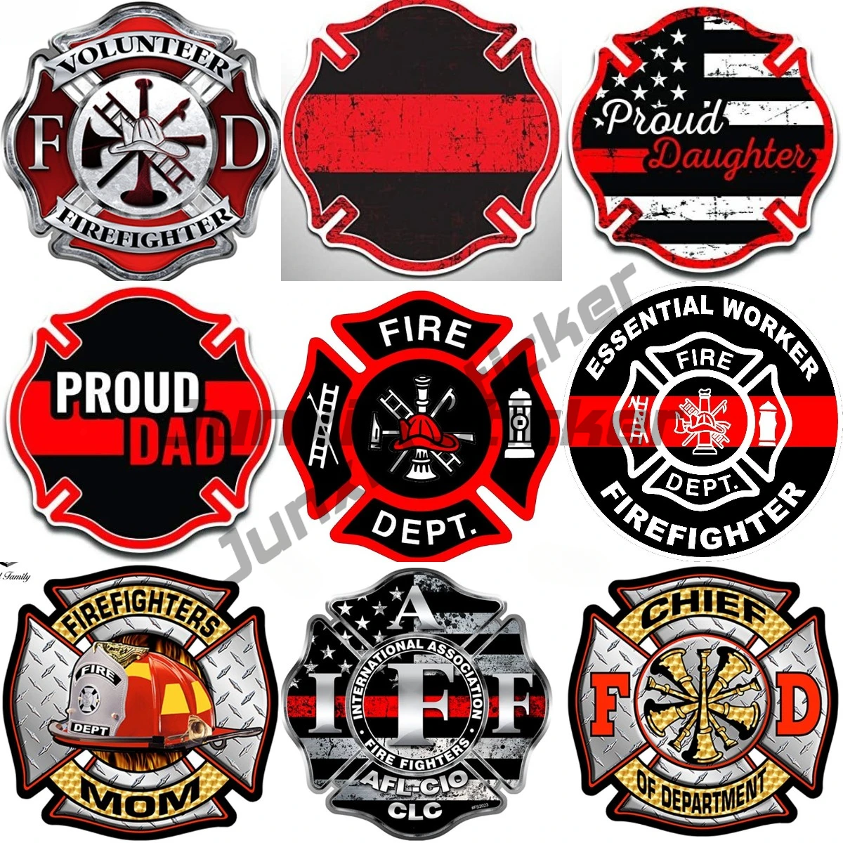 Firefighter Sticker First Responder Decals Emergency Services for Car Laptop Fridge Motorcycle Helmet Stickers Accessories