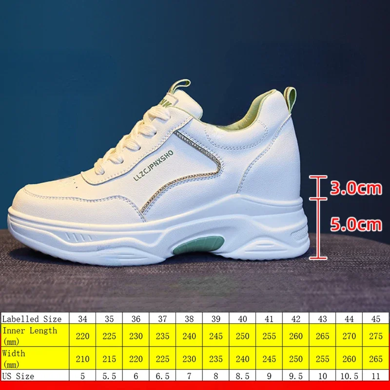 Fujin 8cm 2024 New Chunky Sneakers Shoes Autumn Breathable Summer Genuine Leather Platform Wedge Fashion Women Spring Vulcanize