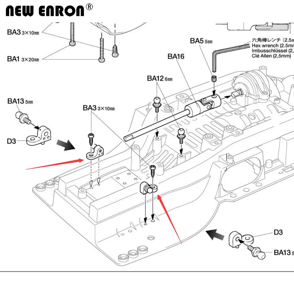 Nuevo ENRON CNC aleación pequeño amortiguador superior delantero y trasero montaje de choque para coche modelo Rc 1/10 Tamiya CC01 CC-01 piezas de mejora