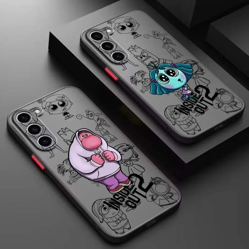 

Disney Inside Out 2 Cartoon For Samsung Galaxy S25 S24 S23 S22 S21 S20 S10 S9 Ultra Plus FE 5G Frosted Translucent Phone Case