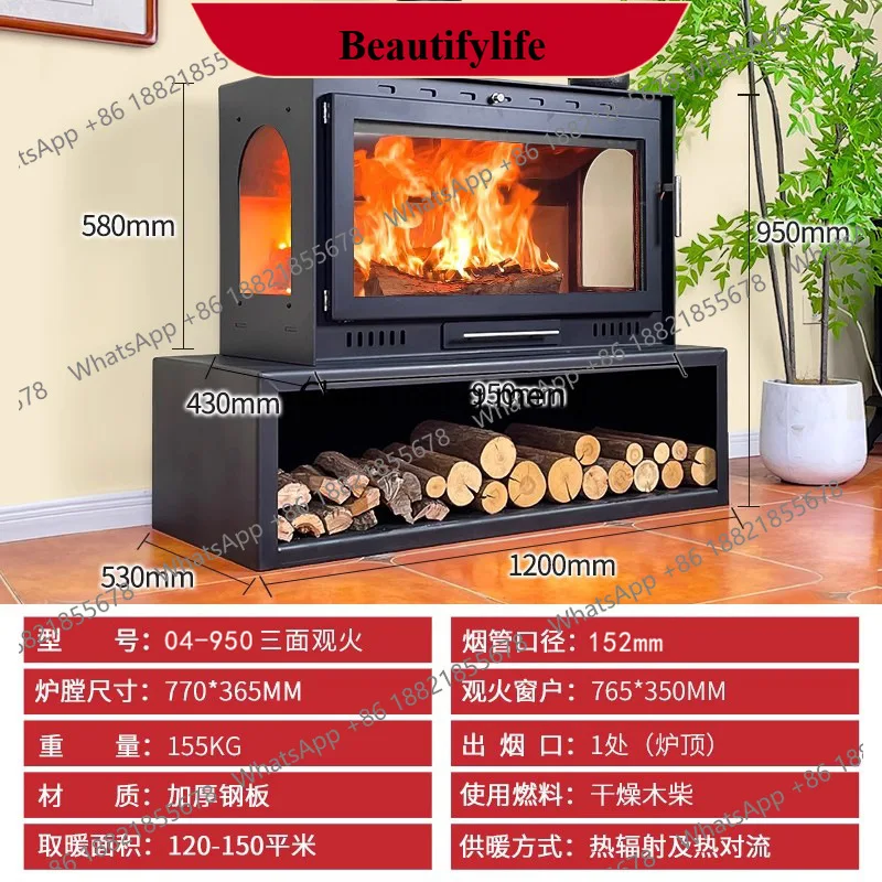 

Камин на дровах z189 с обзором пламени: односторонний, двусторонний, трехсторонний. Обогрев. Зима.