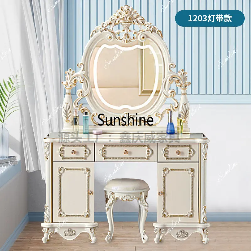European dresser bedroom new ivory white small apartment mini modern