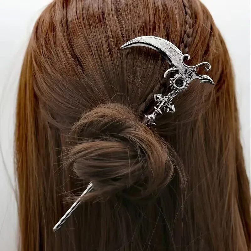 Fashionable Charm Viking Sickle Hairpin Hair Accessories For Women Retro Personality Accessories Punk Gothic Jewelry Gifts