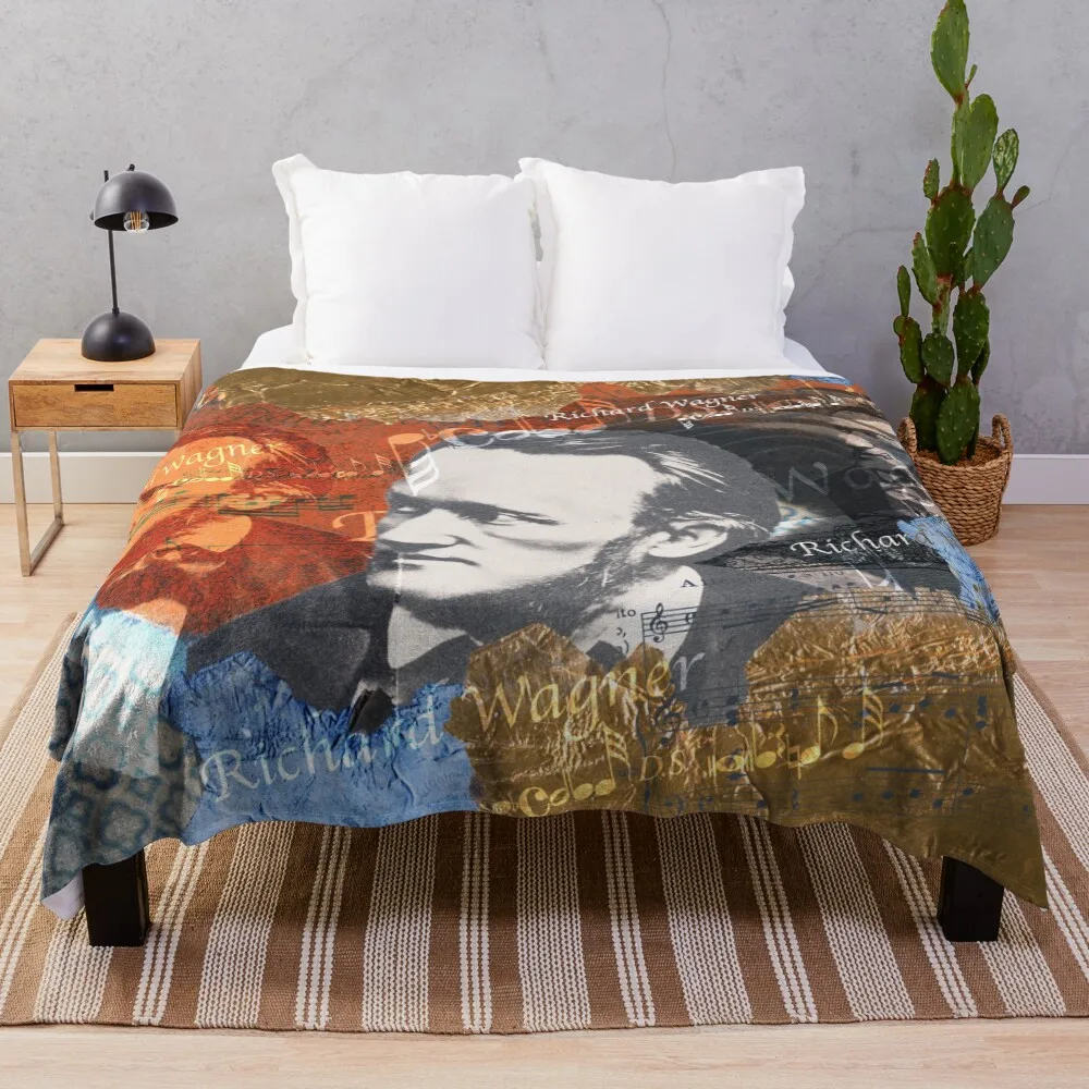 Richard Wagner portrait, famous composer, Ring of the Nibelung Throw Blanket Cozy Sofa Blanket for TV Watching Napping