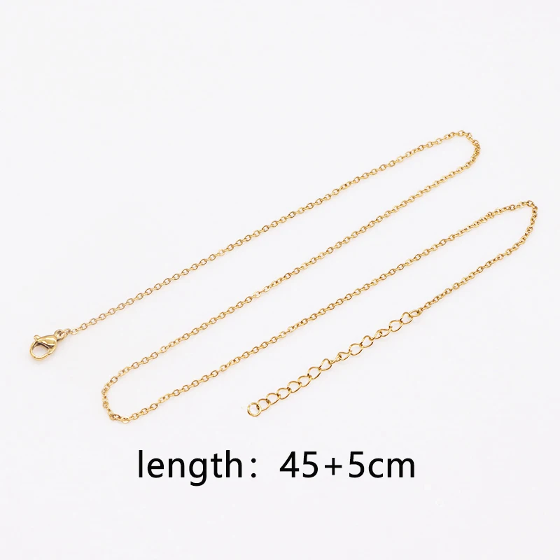 

20pcs/lot 45+5cm Stainless Steel Link Chains in Bulk Necklaces Adjustable Chains Tail Chain for DIY Jewelry Making Wholesale