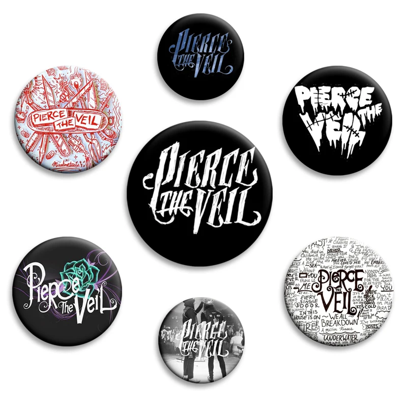 Pierce The Veil Music Band Collide with The Sky Album Cover Pins Cartoon Badge Handmade Tinplate Brooches for Bag Clothes Decor