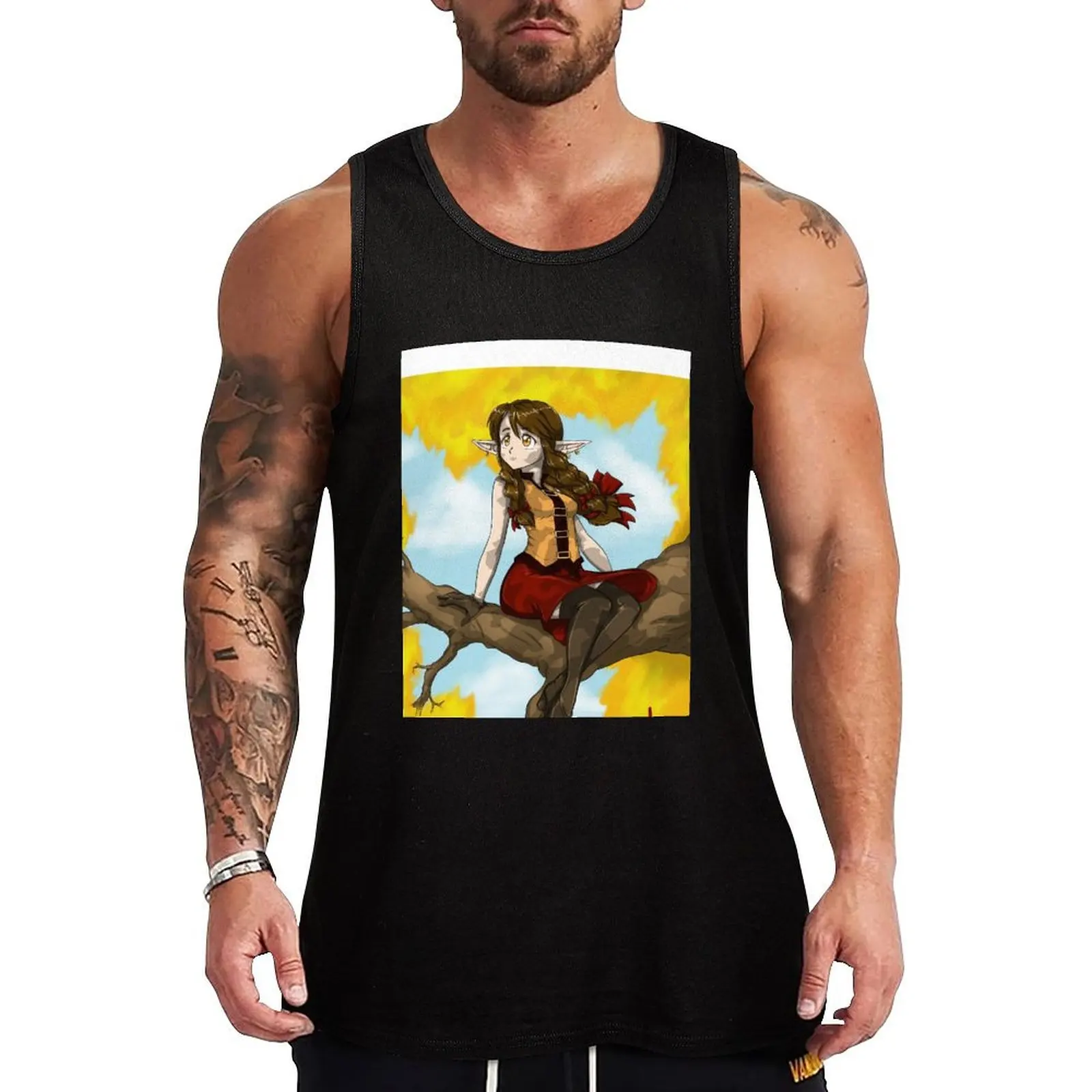 

Autumn elf Tank Top Men's cotton t-shirt summer clothes for men Short sleeve