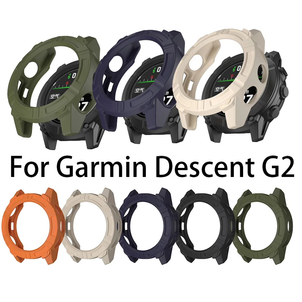 Armor Hollow TPU Protector Case For Garmin Descent G2 Frame Hard Cover Printing Protective Watch Shell Descent G2  Cases Bumper