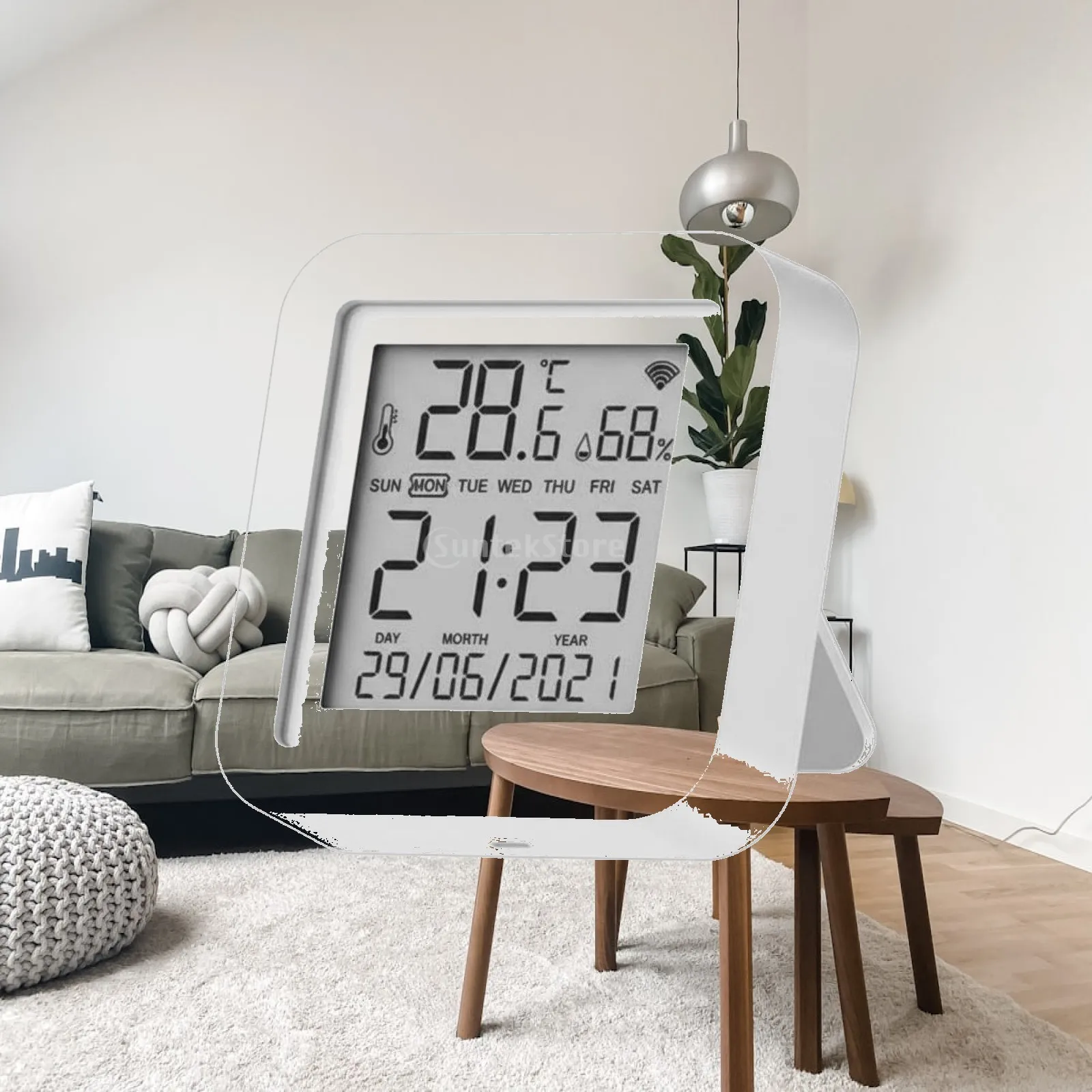 Smart Wifi Temperature Sensor with Humidity Gauge and IR Blaster for Home Climate Automation Control Via App